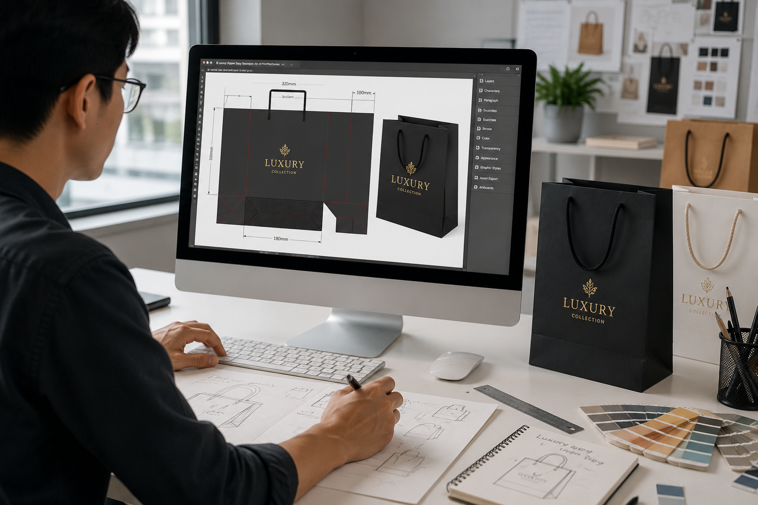 Luxury paper bag designing