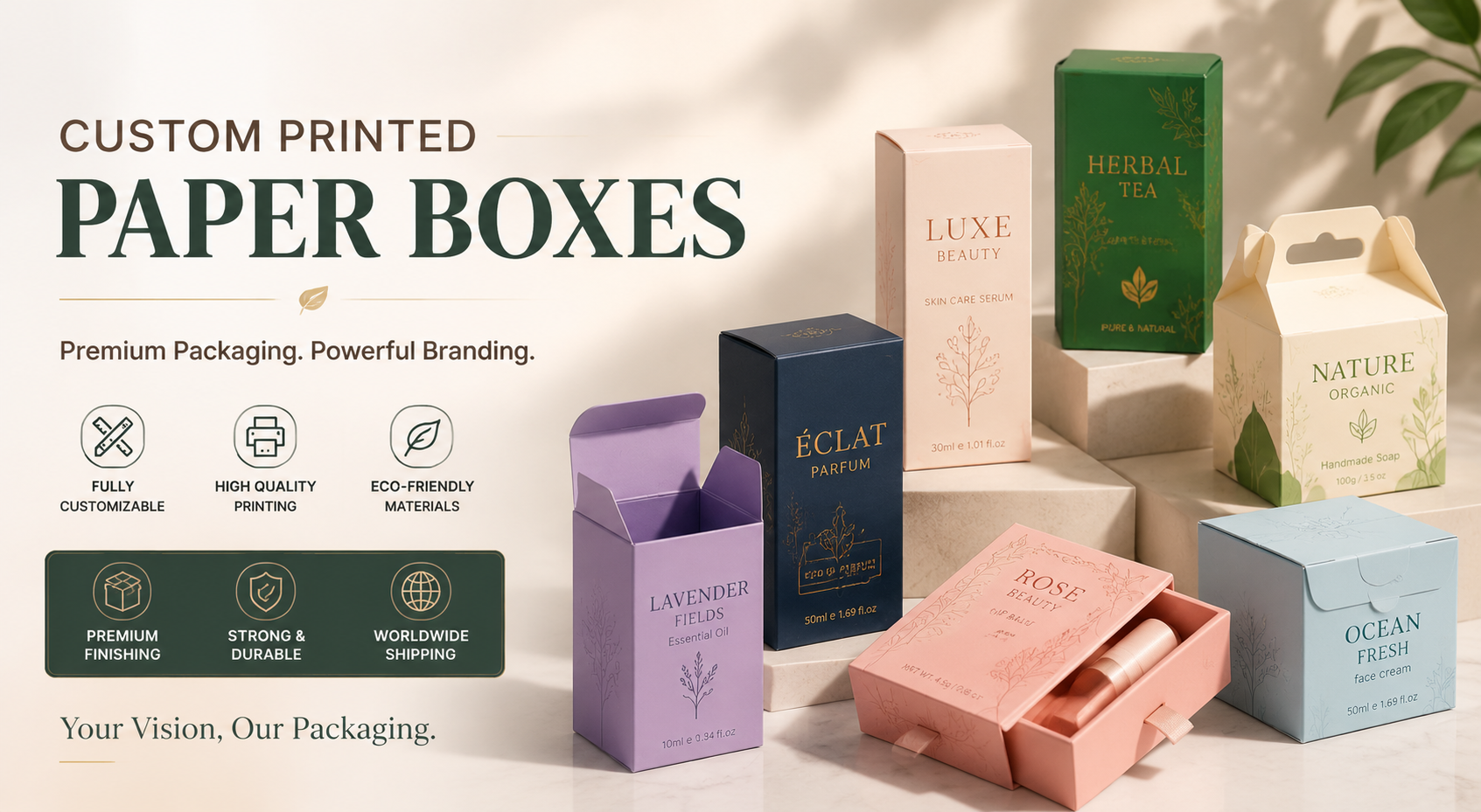 custom printed folding paper box