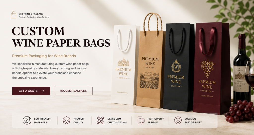 custom wine paper bags