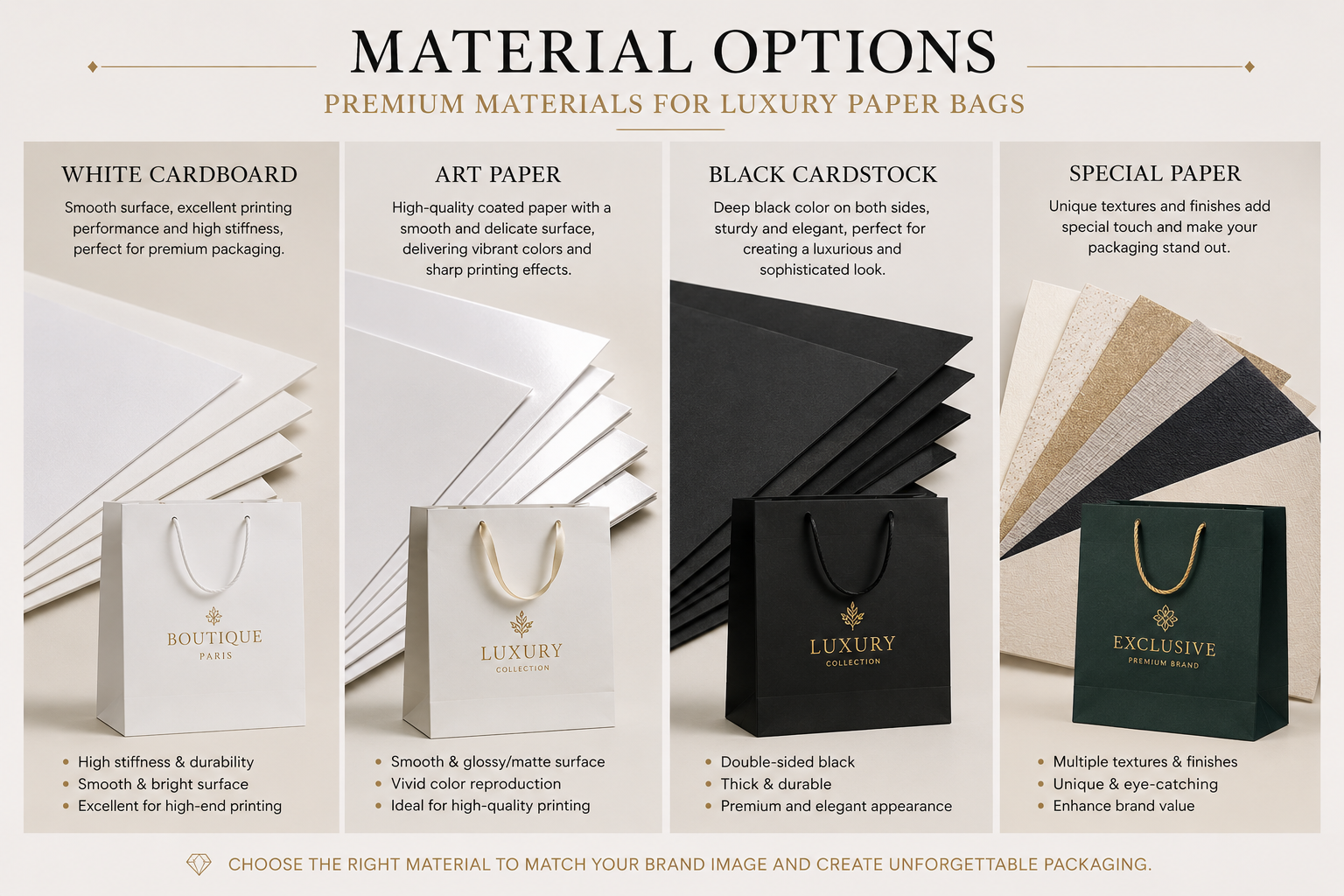 Luxury paper bag material selection