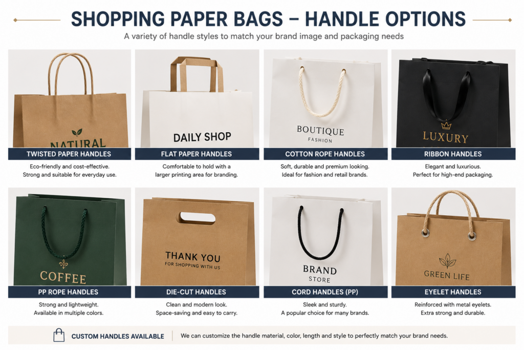 Shopping paper bag handle type