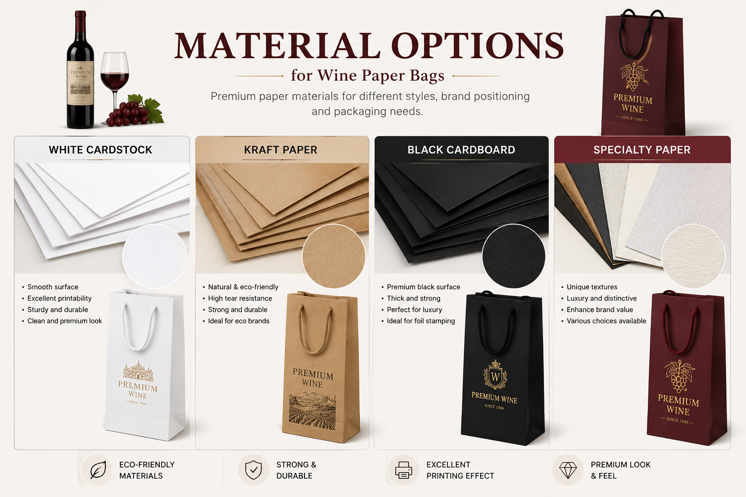 wine paper bags material options